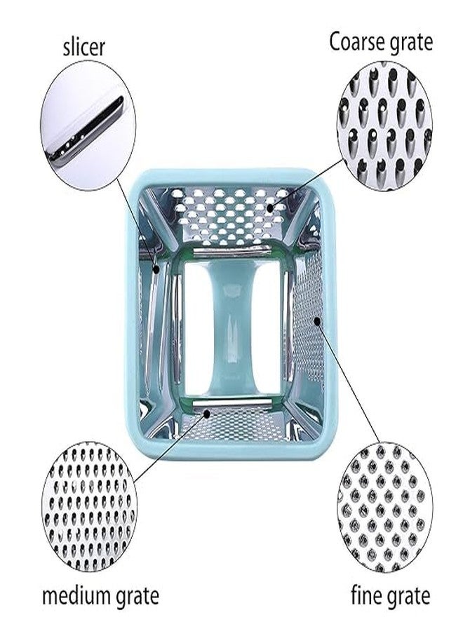 GUANCI Professional Box Grater,4-Sided Stainless Steel Large 10-inch Grater for Parmesan Cheese, Ginger, Vegetables,Fruits,Chocolate,Nuts and More (Style B) - Image 5